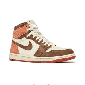 Nike High-Top Sneakers in Brown, Cream, and Orange
